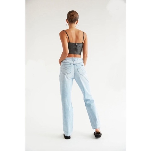 Rolla's Heidi High Rise Loose Straight Jeans Light G'Day Mate Wash Distressed 26 - Picture 10 of 14